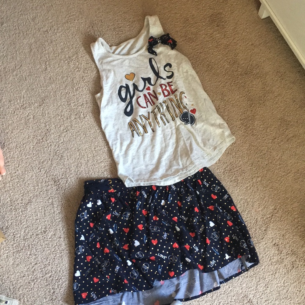 Set of red white gold and blue outfit